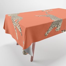 Leaping Cheetahs Tangerine Tablecloth