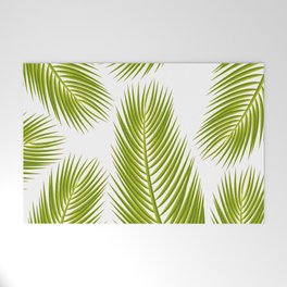 Tropical Green Palm Tree Leaf  Welcome Mat