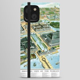 Chicago-Illinois-1893 vintage pictorial map iPhone Wallet Case
