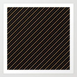 Gold and Black Stripes Collection Art Print