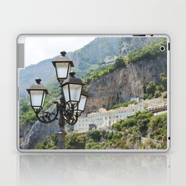 Positano | Old street lamp and buildings on the cliffs | Amalfi Coast, Italy Laptop Skin
