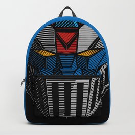 090 Great Mazinger Full Backpack | Gonagairobot, Robothead, Graphicdesign, Greatmazinger, Anime, Vectorstyle, Stripesstyle, Portrait, Classiccomics, Vintagestyle 