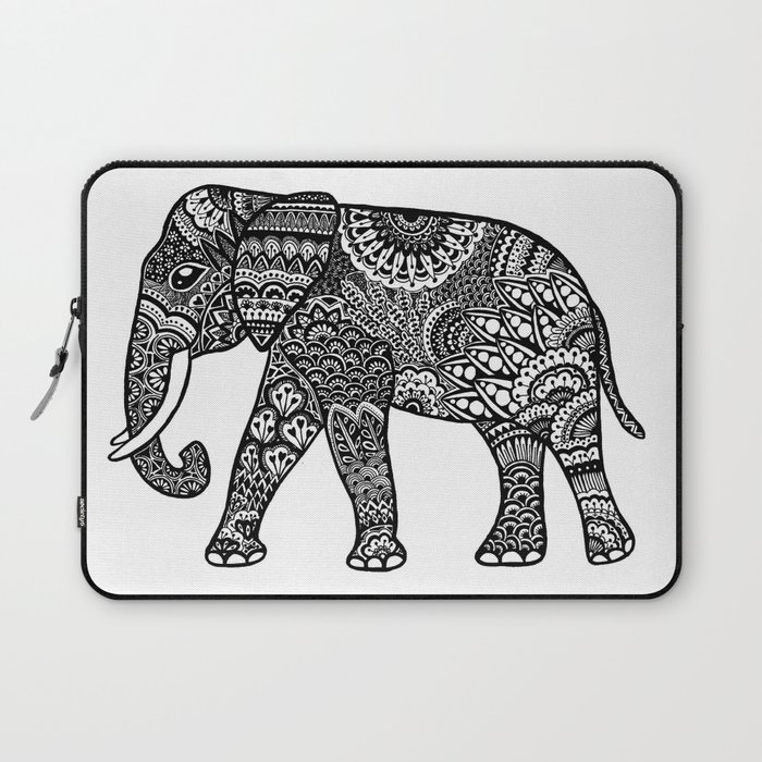 Zentangle elephant pattern Laptop Sleeve