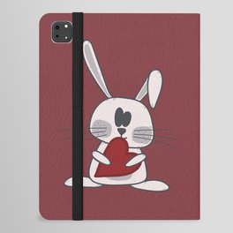 Cute bunny holding red heart iPad Folio Case