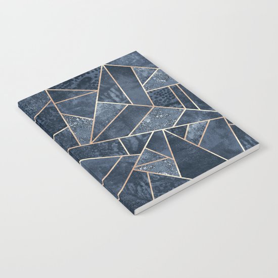 Soft Dark Blue Stone Notebook
