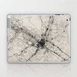 Zaragoza, Spain - Black & White City Map Drawing Laptop Skin