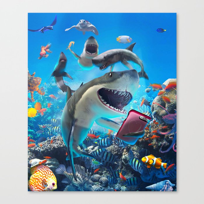 Shark Selfie Canvas Print