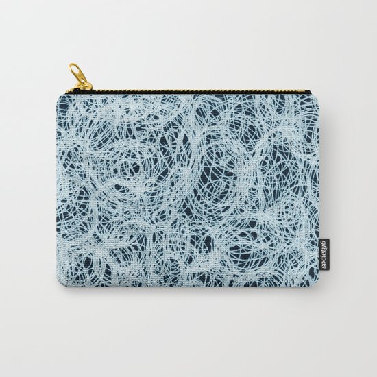 Powder Blue Ink on Black Carry-All Pouch