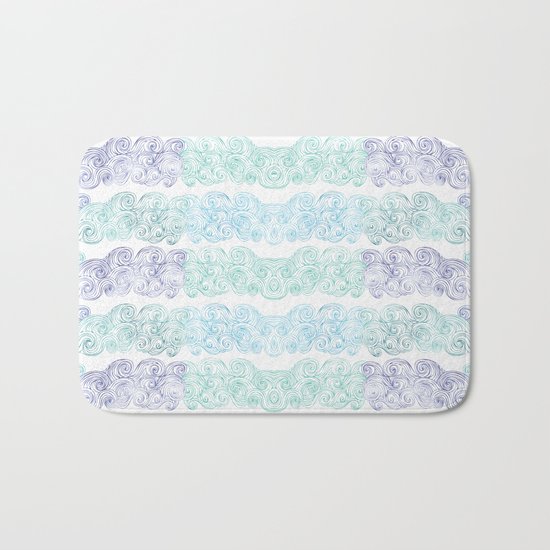 Sea Wave Clouds Bath Mat