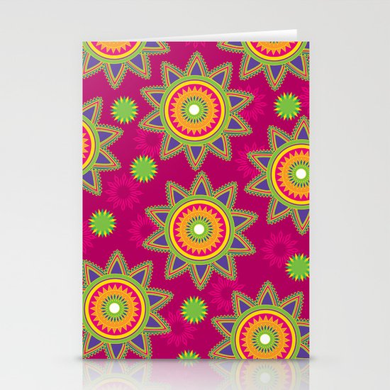 Moroccan Flower Wine Stationery Cards
