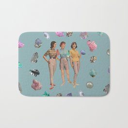 Girl Talk - 50s collage crystal art Bath Mat