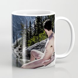 Male Nude Sun Bathing Oil Coffee Mug
