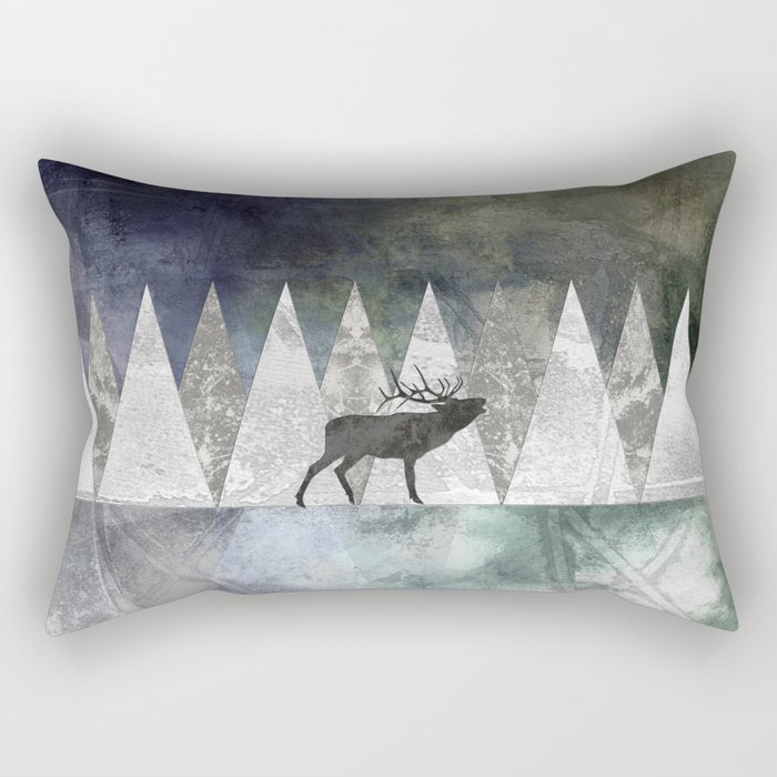Bull Elk Rectangular Pillow