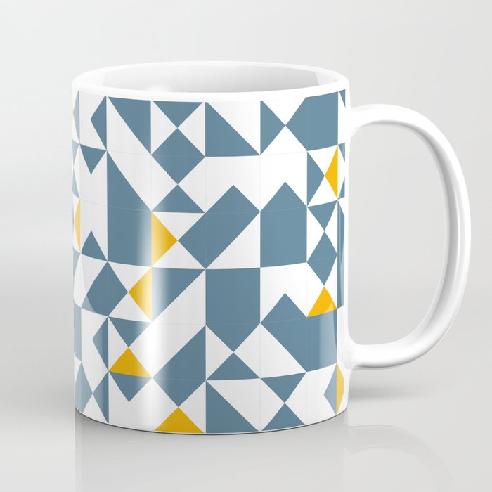 Blue and Orange Geometric Tiles Coffee Mug