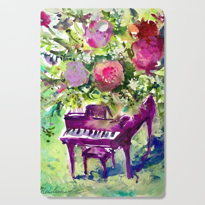 Floral Piano Cutting Board