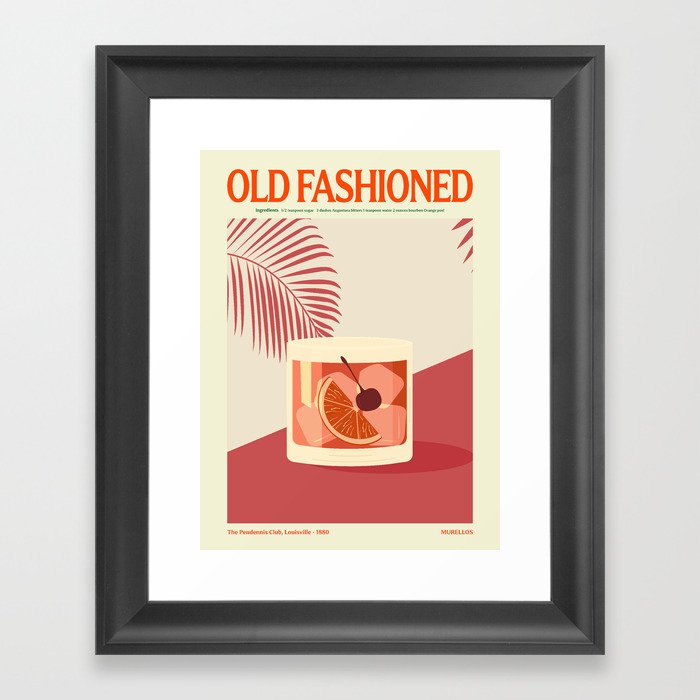Old Fashioned Cocktail Framed Art Print
