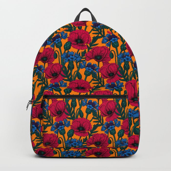 Red poppies and blue cornflowers Backpack