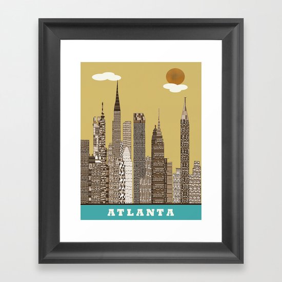 Atlanta city vintage Framed Art Print