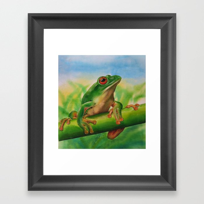 Green Treefrog Framed Art Print