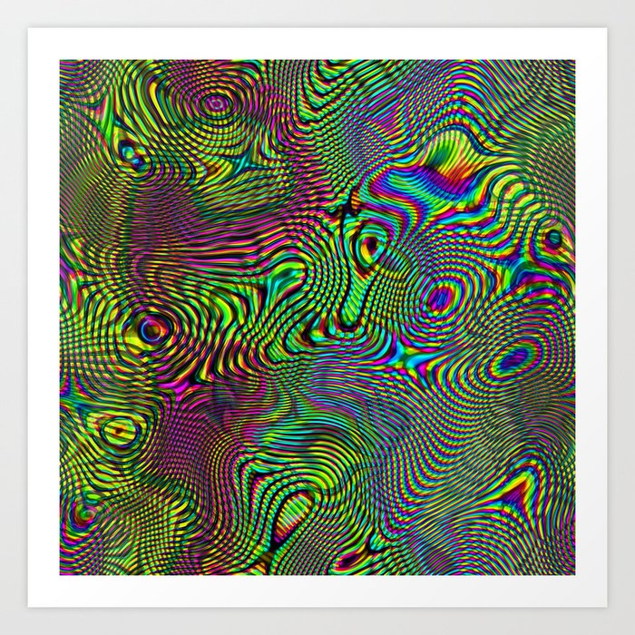 Vivid colorful bright neon liquid shapes Art Print