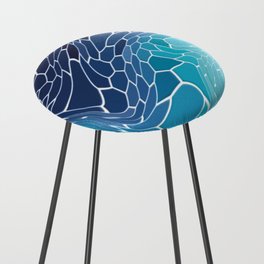 blue water wave mosaic colorgrade Counter Stool