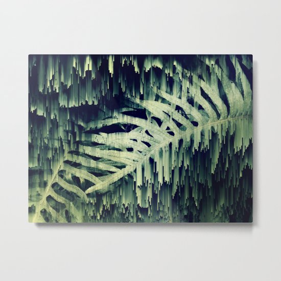 Ferns Glitches Metal Print