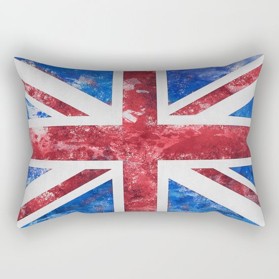 Union Jack Great Britain Flag Grunge Rectangular Pillow