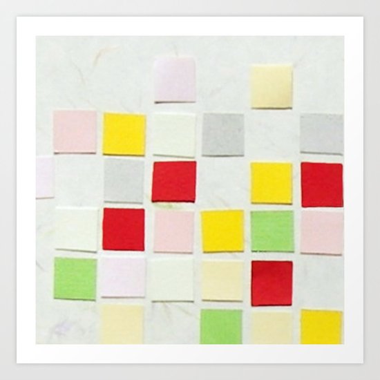 Colour Blocks Papercut Art Print