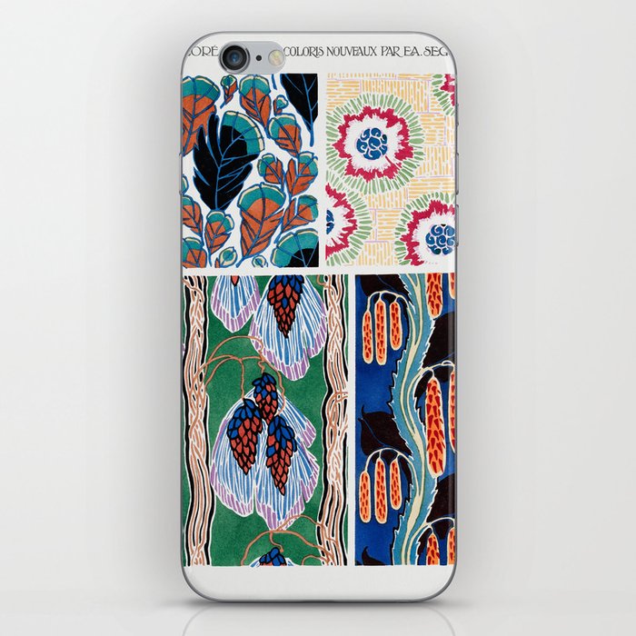 Seguy. Floral colorful background, vintage art deco & art nouveau background, plate no. 14 (Reproduction)  iPhone Skin