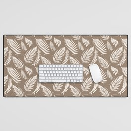 Woodland Fern Pattern, Taupe Tan and Cream Desk Mat