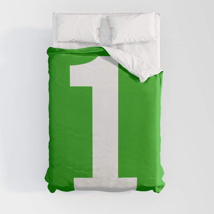 Number 1 (White & Green) Duvet Cover