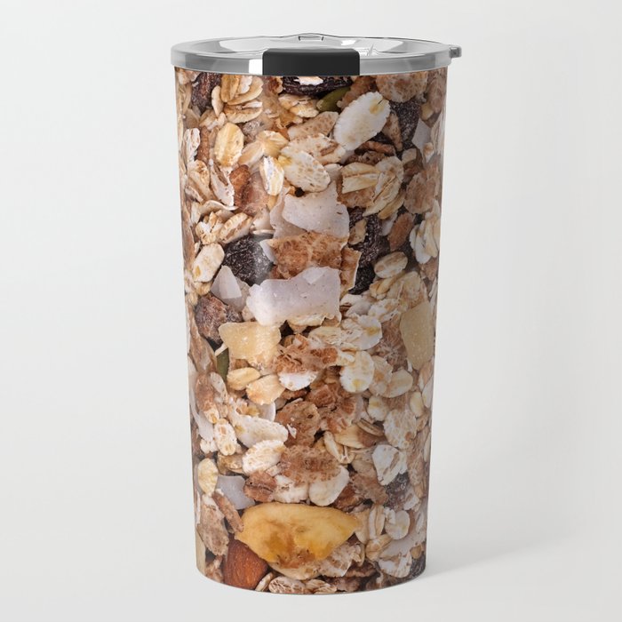 Muesli / Granola breakfast cereal background Travel Mug