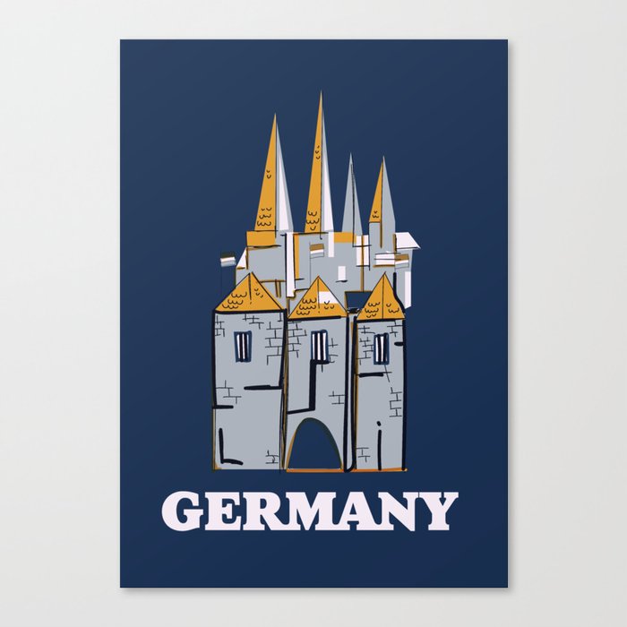 Germany Castle vintage travel print Canvas Print