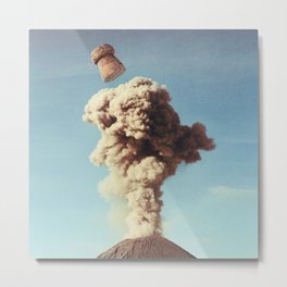 Volcanic Pop - Champagne Party Metal Print | Alcohol, Erupt, Cork, Champagne, Anniversary, Sparkling, Beverage, Mountain, Volcano, Celebrate 