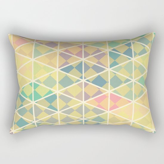 Green mosaic checkered art Rectangular Pillow