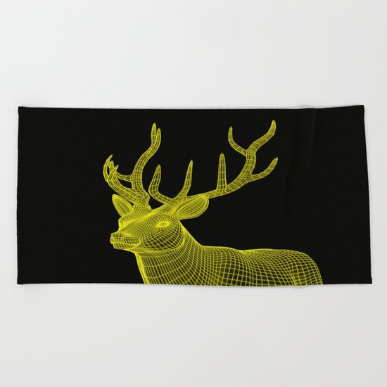 numeric deer 4 Beach Towel