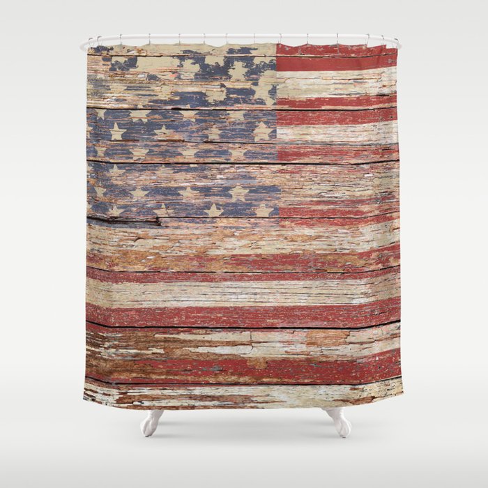 New Americana Rustic Flag Country Home Decor Patriotic Art A643 Shower Curtain By Nicolphotographicart New Americana Rustic Flag Country Home Decor Patriotic Art A643 Shower Curtain By Nicolphotographicart