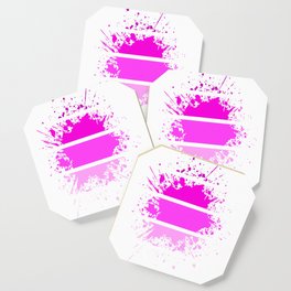 Paint Splashes - neon pink Coaster