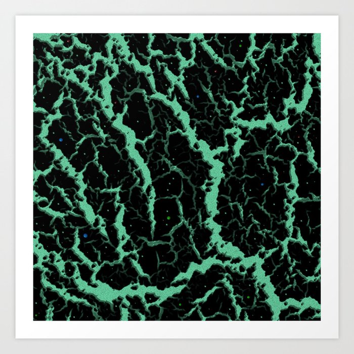 Cracked Space Lava - Mint Art Print