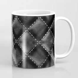 Quilted black leather pattern, bag design Mug