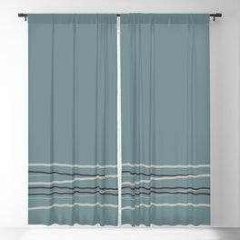Blue Green Scribble Line Pattern 2021 Color of the Year Aegean Teal and Accent Shades Blackout Curtain
