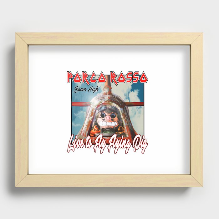 live to fly flying pig Recessed Framed Print