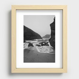 Kynance Cove in Black and White Recessed Framed Print