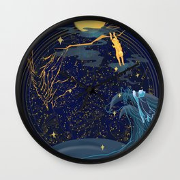 Stars Falling on the Sea Wall Clock