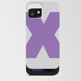 X (Lavender & White Letter) iPhone Card Case