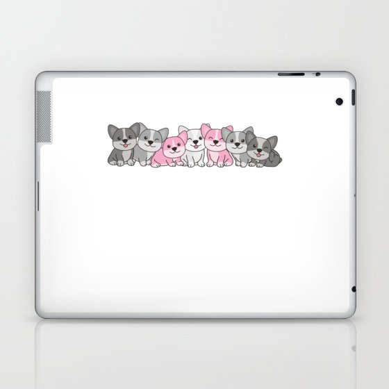 Demigirl Flag Corgi Pride Lgbtq Cute Dogs Laptop & iPad Skin