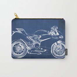 Blueprint, Superbike 1299 Panigale, 2015,brown background, gift for men, classic bike Carry-All Pouch