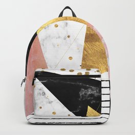 Elegant geometric marble and gold design Backpack