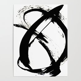 Brushstroke 7: a minimal, abstract, black and white piece Poster