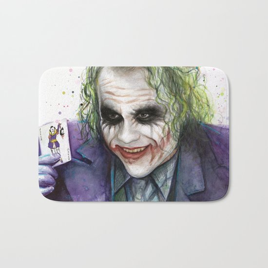 Joker Why So Serious Watercolor Bath Mat